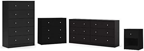 Home Square 4 Piece Bedroom Set in Black