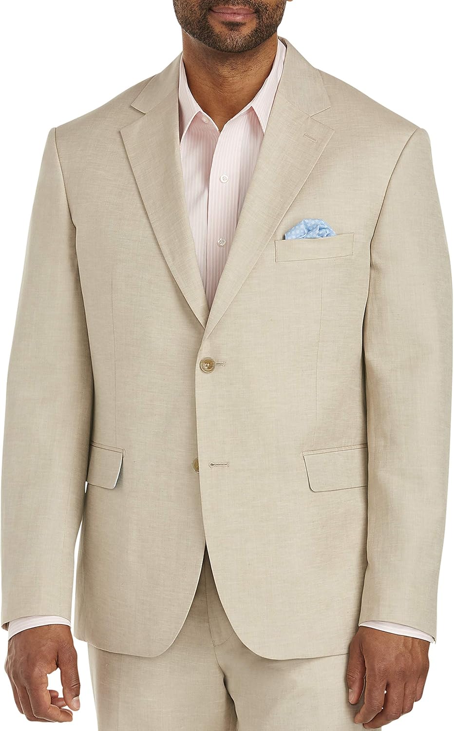 Oak Hill by DXL Big and Tall Jacket-Relaxer Linen-Blend Suit Jacket, Flax