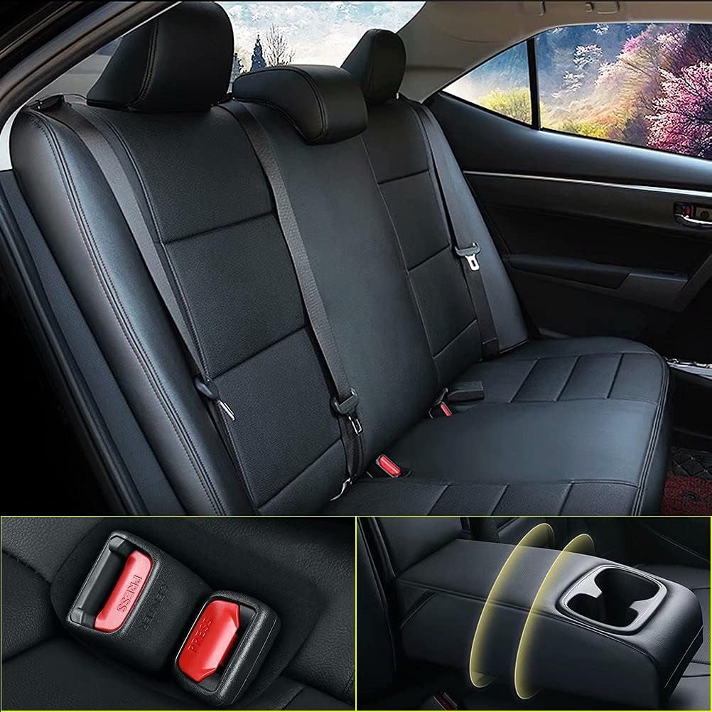 DIKSOAKR Custom for Toyota Corolla L/LE/LE Eco/LE Plus 2014-2019 Car Seat Cover, Luxurious Full Set of Car Seat Covers with Airbag Compatible.Automotive Interior Accessories