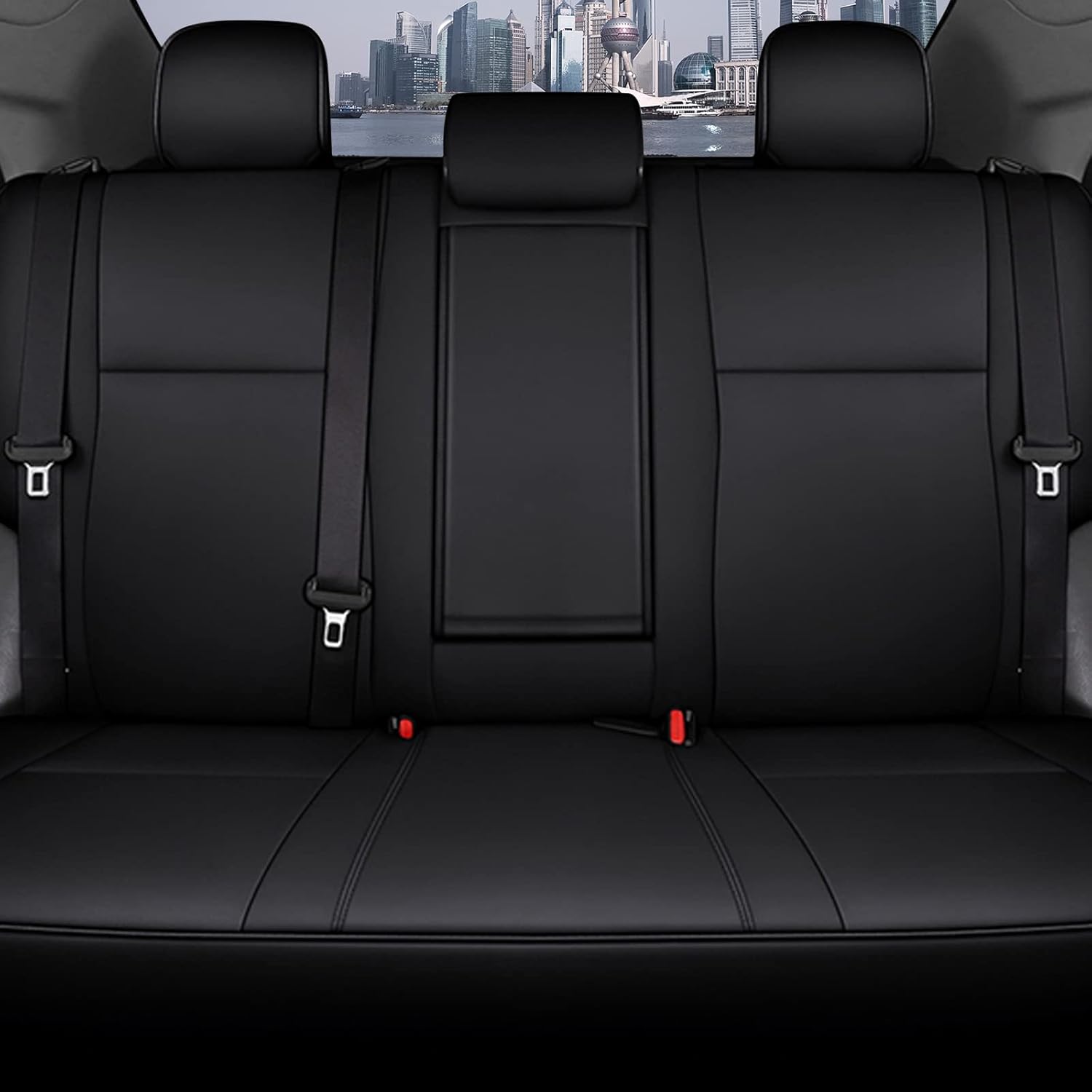 AOMSAZTO Custom Fit for Toyota 2014 2015 2016 2017 2018 2019 Corolla Faux Leather Car Seat Covers Full Set Compatible Airbag Corolla Seat Protector Black (2014-2019 Corolla L LE LE Eco XLE)