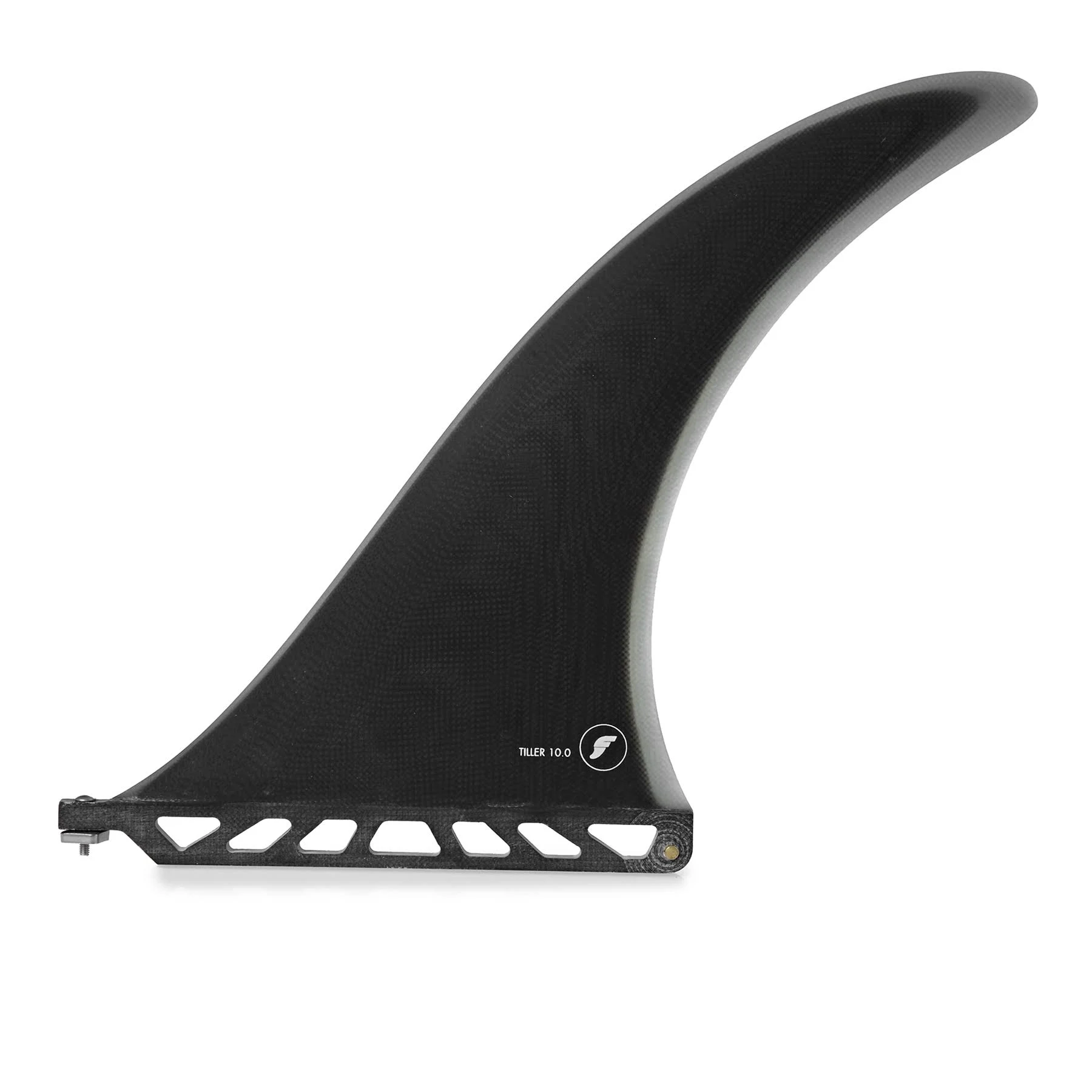 Futures Tiller Fiberglass Longboard Fin - Solid Black Smoke