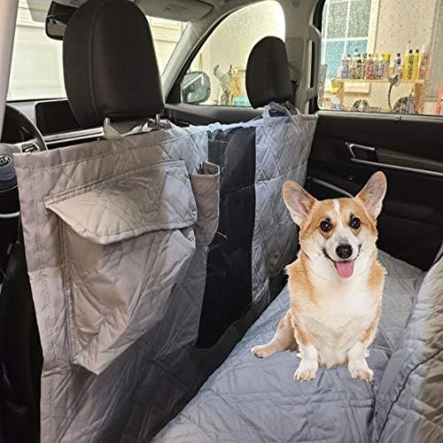 Deluxe Quilted and Padded Dog Car Back Seat Cover with Non-Slip Back Best for Car Truck and SUV - Travel with Your Pet Mess Free - Universal Fit 56