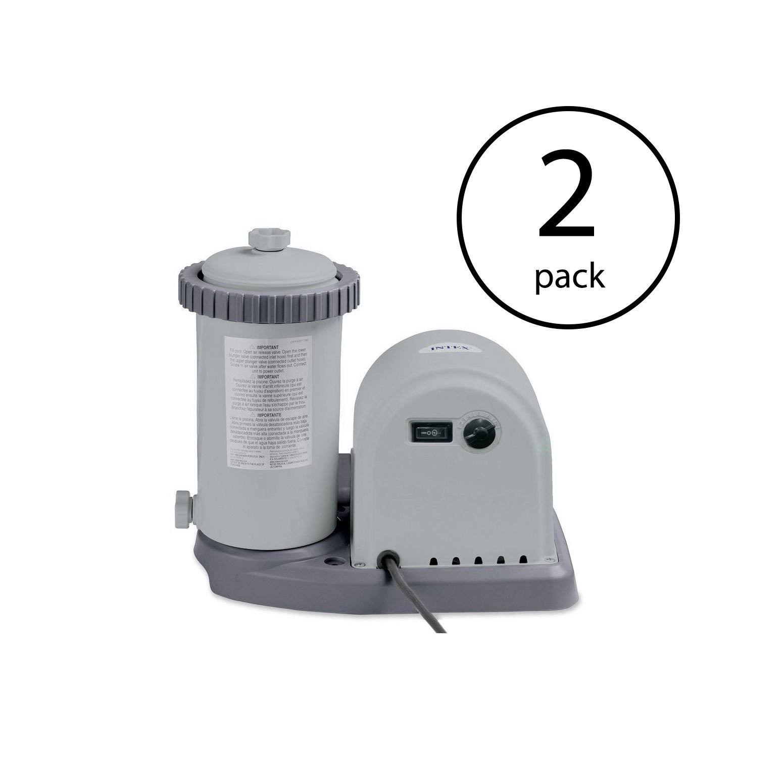 Intex 1500 GPH Easy Set Pool Pump Filter Cartridge with Timer u0026 GFCI (2 Pack)