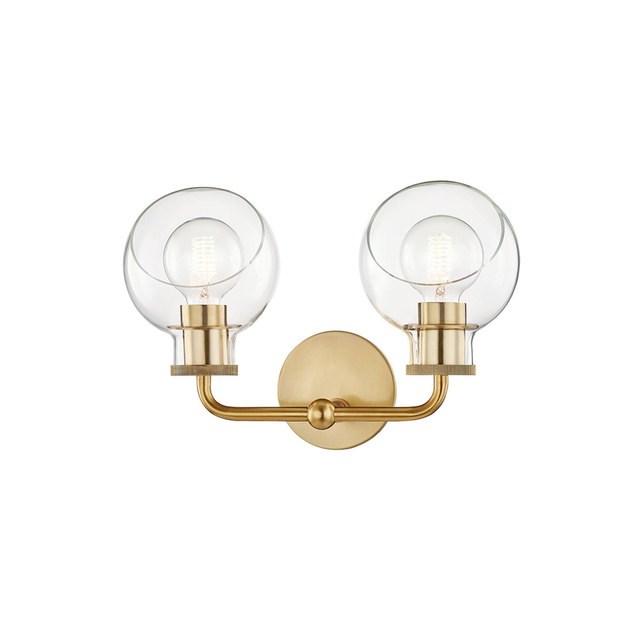 Mitzi H311302-AGB Noelle 2 Light Bath Bracket - Aged Brass