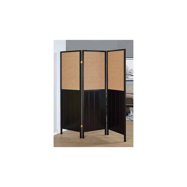Coaster 902624 3 Panel Folding Screen in Black