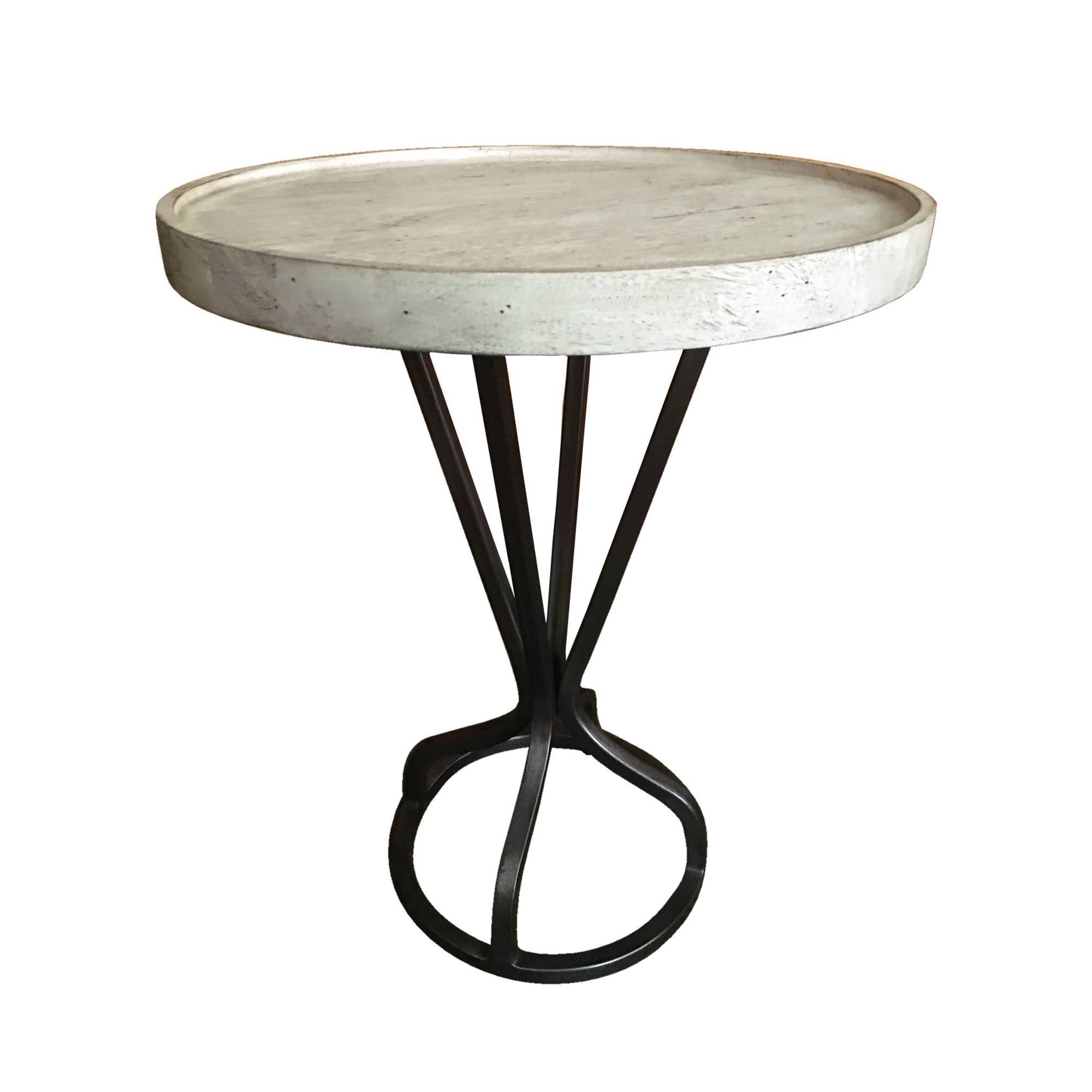 Steve Silver Juno Solid Acacia Wood and Metal Accent Table - White