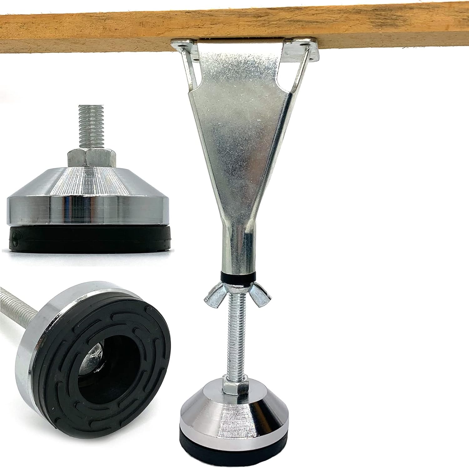 3 Pcs Adjustable Height Center Support Leg for Bed Frame, Wooden Bed Center Slat Support Leg, Heavy Furniture Support Leg Replacement Foot Pack of 2