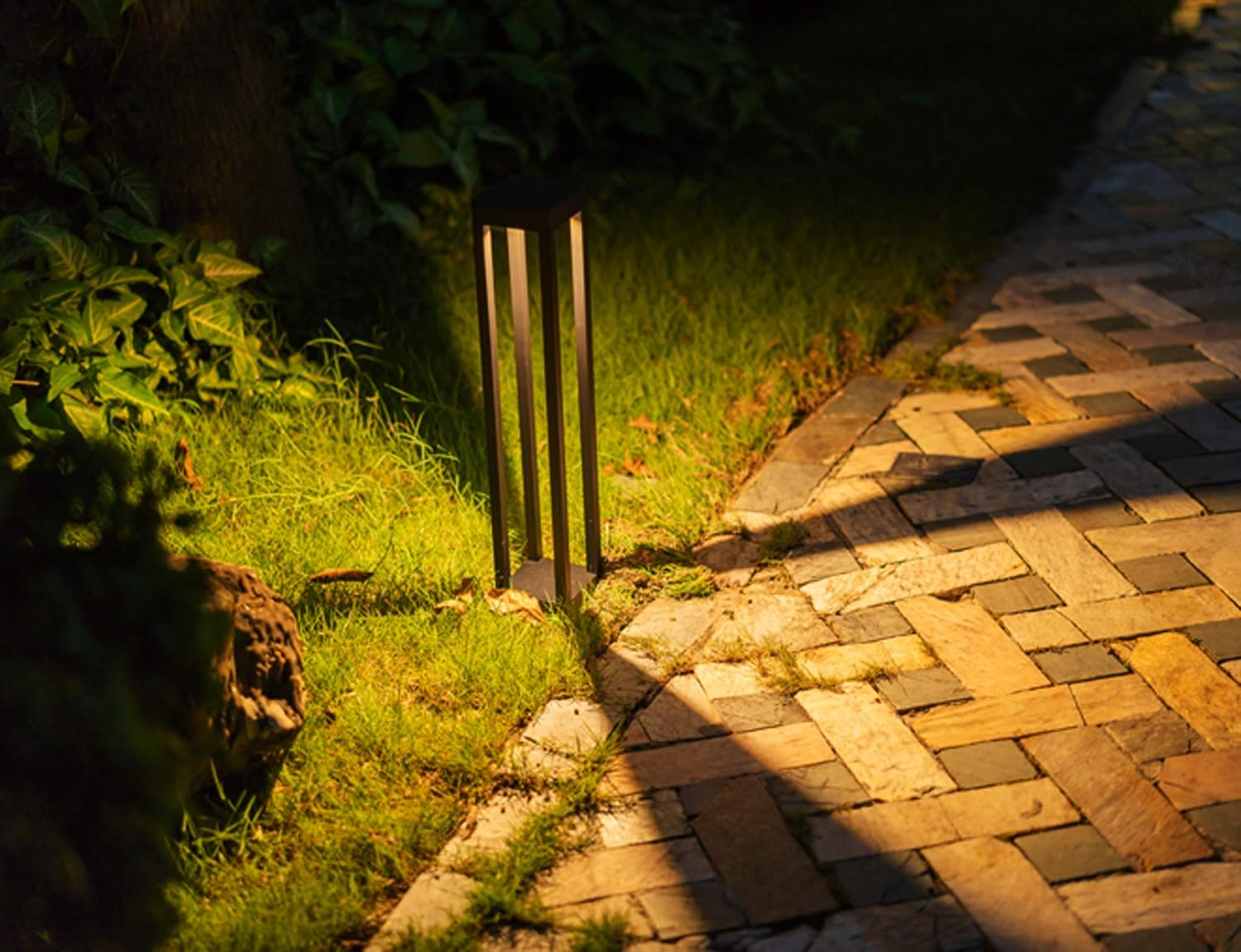 CNBRIGHTER LED Landscape Path Lights,10W CREE Chip,2 ft/ 60cm Height,Waterproof Aluminum Square Outdoor Gardern Accent Pathway and Spread Area Lighting,Warm White 3000K