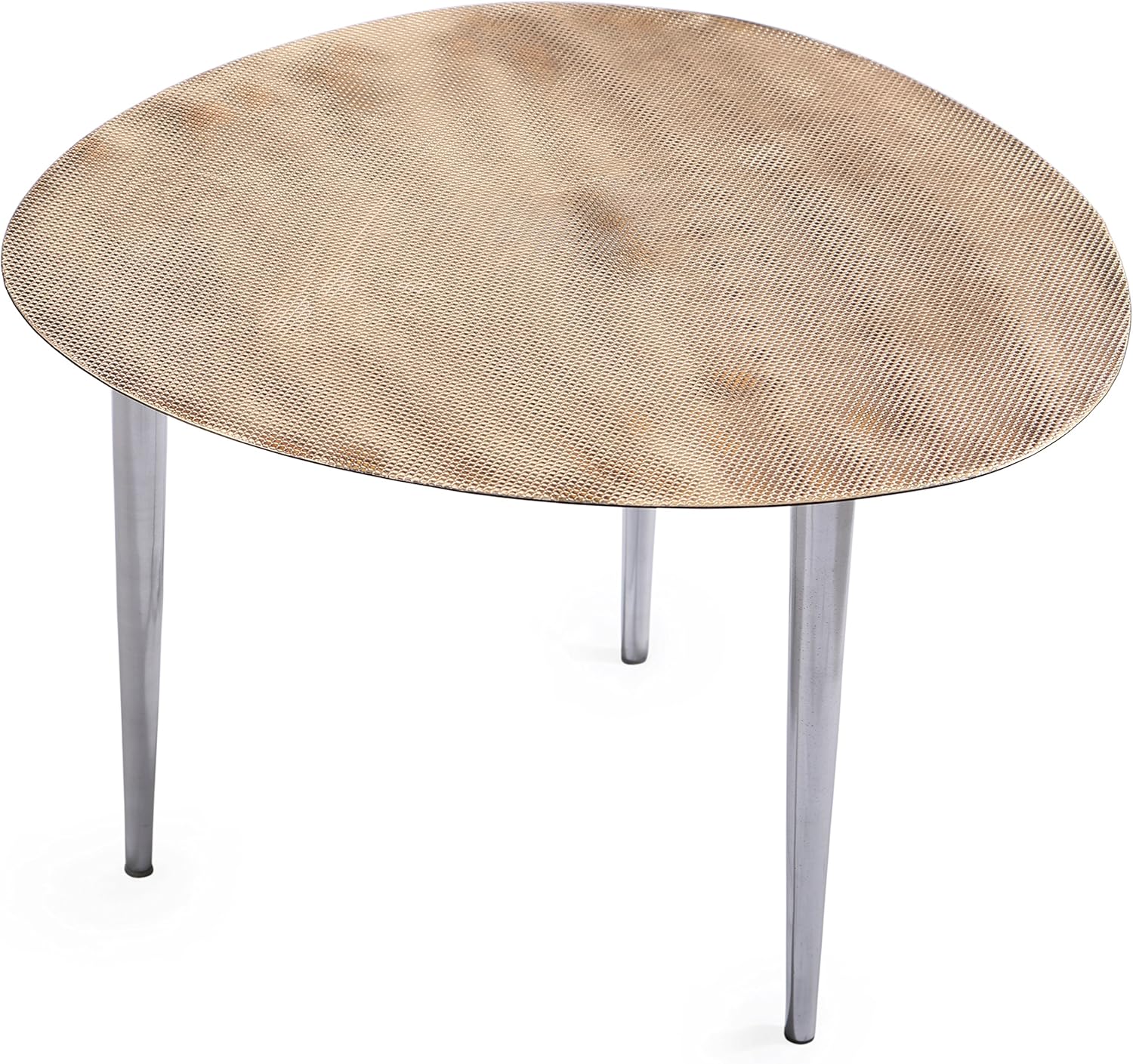 Egg Accent Table ORO with Metal Textured Gold Top