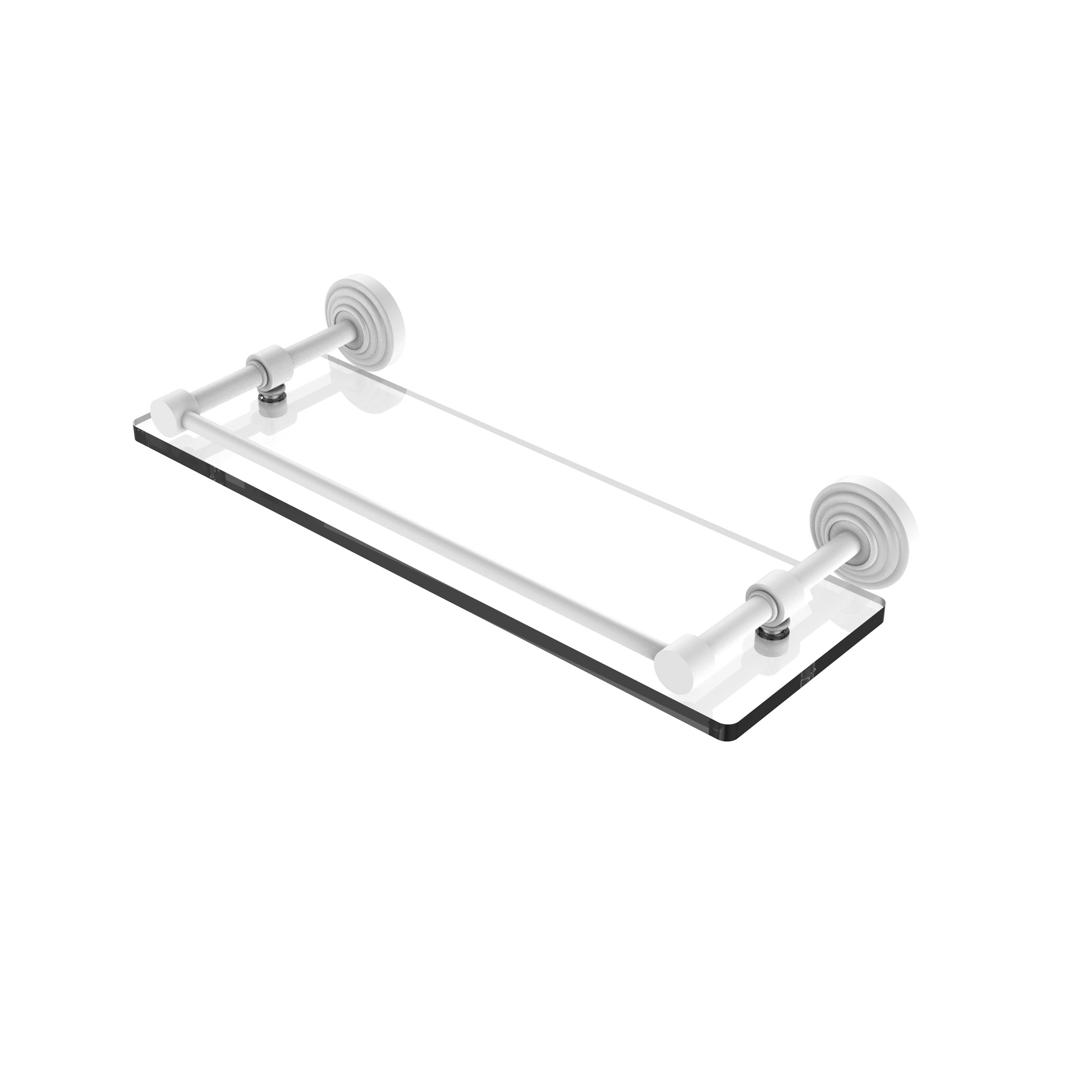 Allied Brass Waverly Place 16 inch Tempered Glass Shelf Gallery Rail Matte White