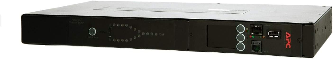 APC Schneider Electric Rack ATS, 100/120V, 15A, 5-15 in, (10) 5-15R Out (AP4450)