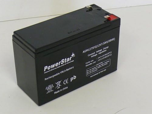 PowerStar Replacement for AGM 12V 7.5AH SLA Battery for ep1234w - SLA AGM 12V. Pack of 2