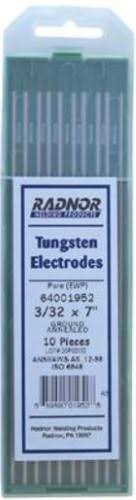 Radnor 3/32x22 x 3x22 Pure Tungsten Electrode Ground (10 per Package)