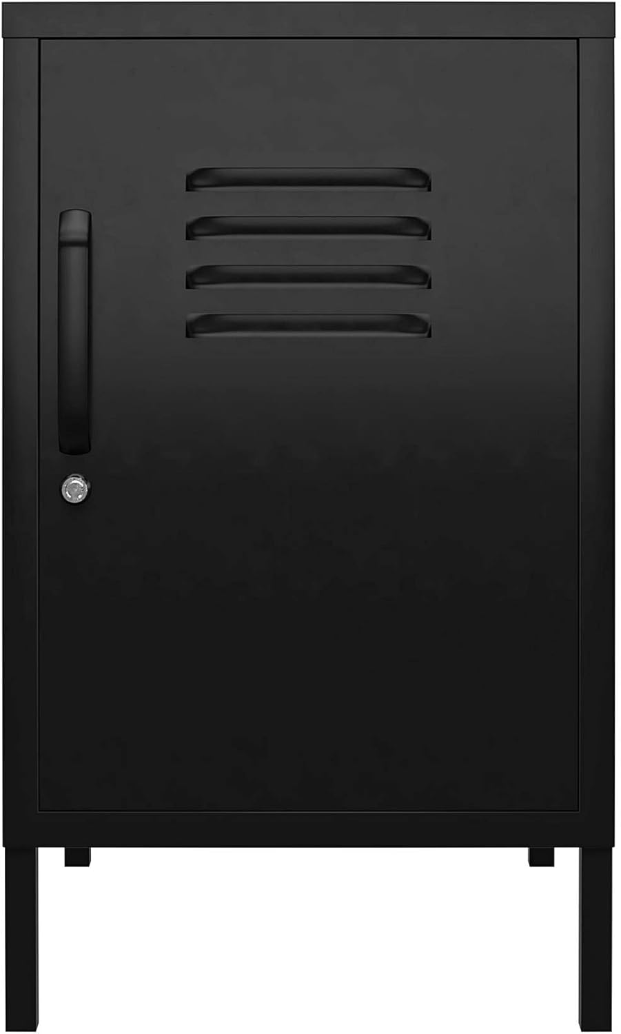 REALROOMS Shadwick Metal Locker End Table, Black