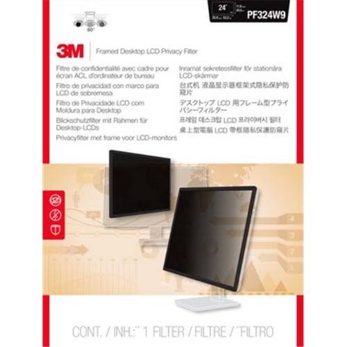 3M Commercial Tape Div PF324W9 Framed Privacy Filter for Widescreen Desktop LCD Monitor 24 in
