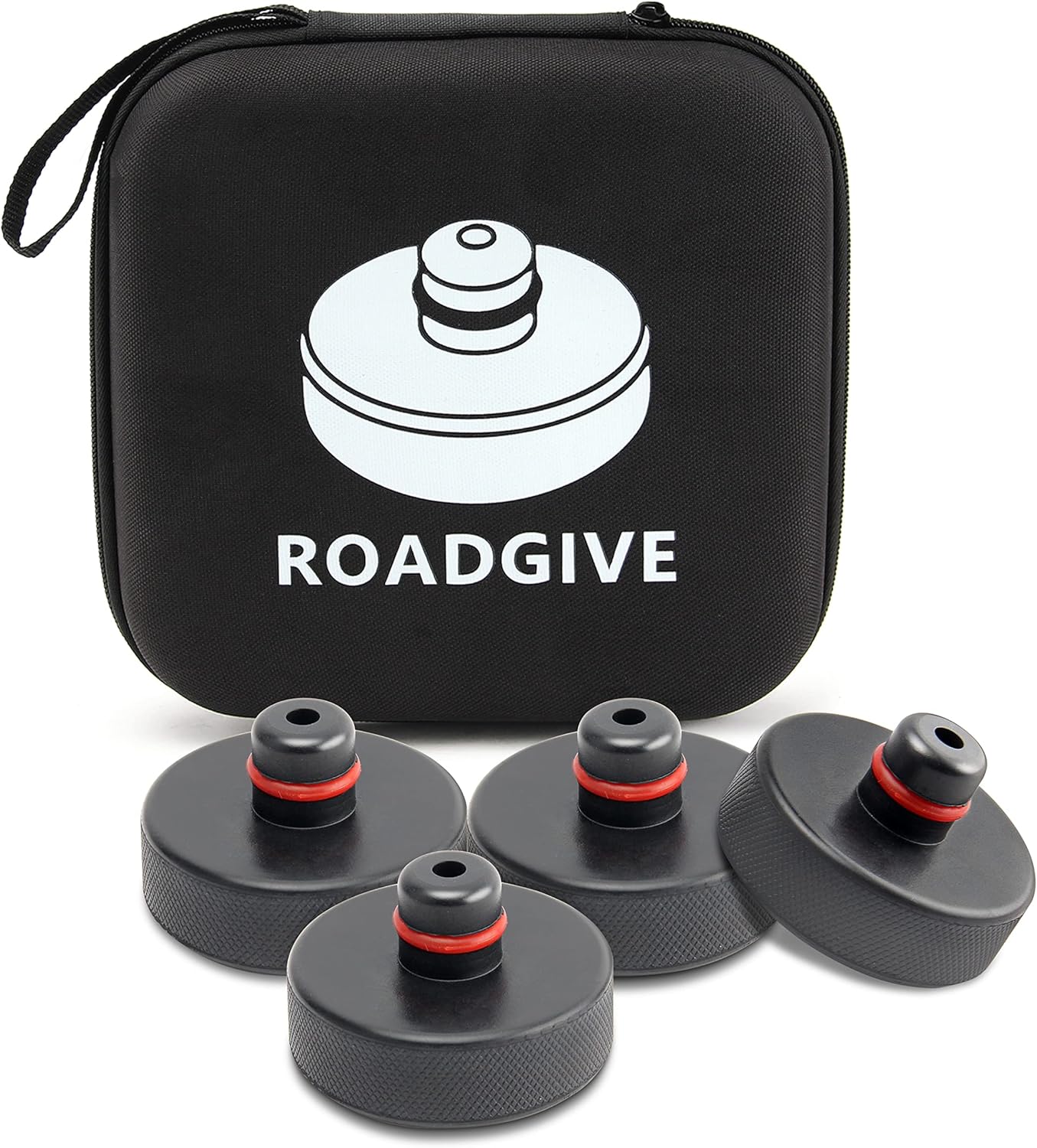 ROADGIVE Lifting Jack Pad for Tesla Model 3/S/X/Y, 4 Pucks with a Storage Case Accessories Lift Adapter Puck, Protect Battery,Paint & Chassis