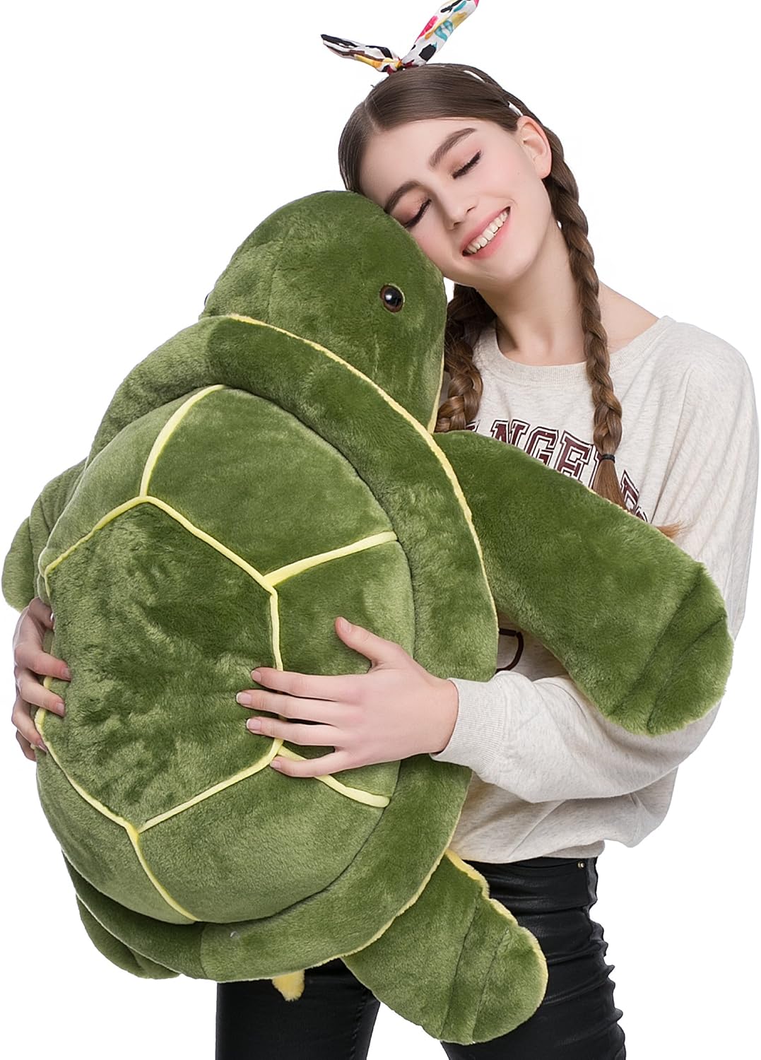 DOLDOA Big Plush Eyes Sea Turtle Stuffed Animal Tortoise Toys for Children Girlfriend (33 inch) Pack of 2