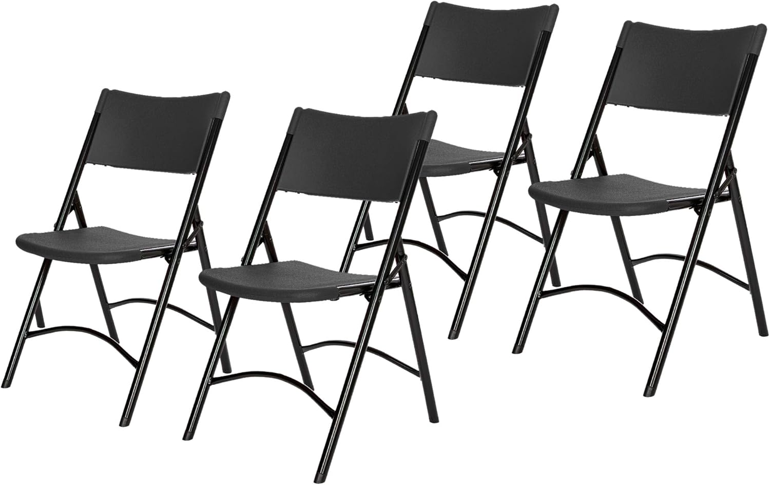 OEF Furnishings (4 Pack) Heavy Duty Indoor/Outdoor Plastic Folding Chair, Light Grey