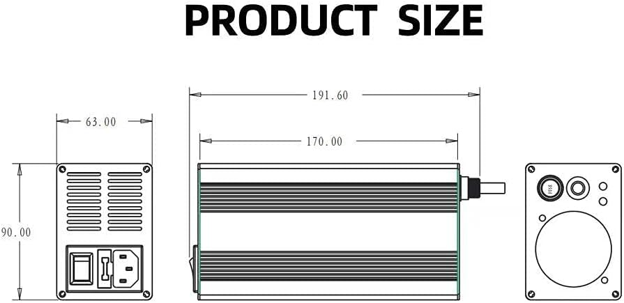 LifePO4 Battery Pack 24V12A Charger 29.2V12A Smart Automatic Auto-Stop Electric Bike/Car/Forklift Smart Charger with M8 Connectors