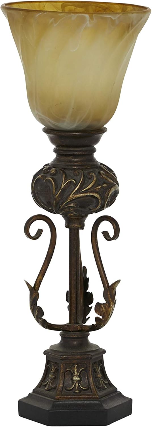 Deco 79 Polystone Metal Uplight, 20 by 8-Inch Pack of 2