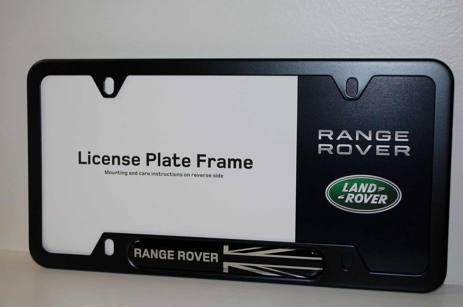 Genuine Land Rover/Range Rover Black Jack License Plate Frame - Matte Black Finish