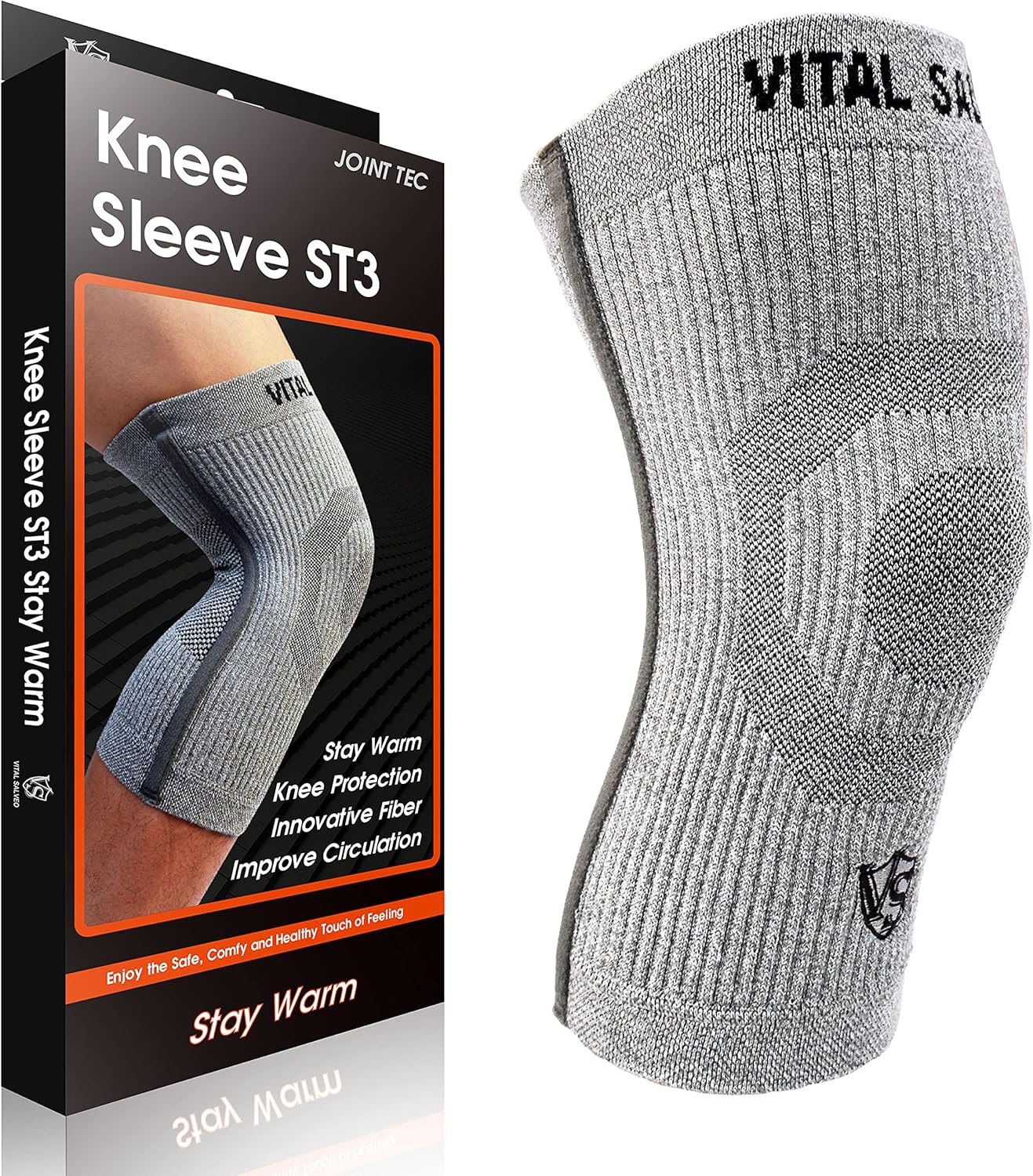 Vital Salveo-Compression Recovery Knee Sleeve Brace ST3-Stay Warm Pain Relief Protects Joint Ideal for Sports and Daily Wear