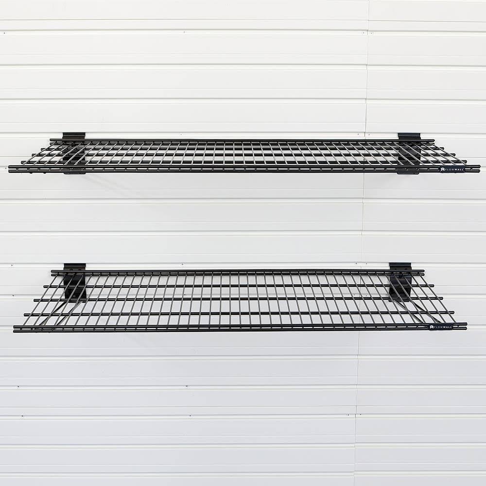 Flow Wall Jumbo Metal Bracket Shelf 2 Pack 2-Piece Black Steel Multipurpose Shelf | FSS-MB3417-2B