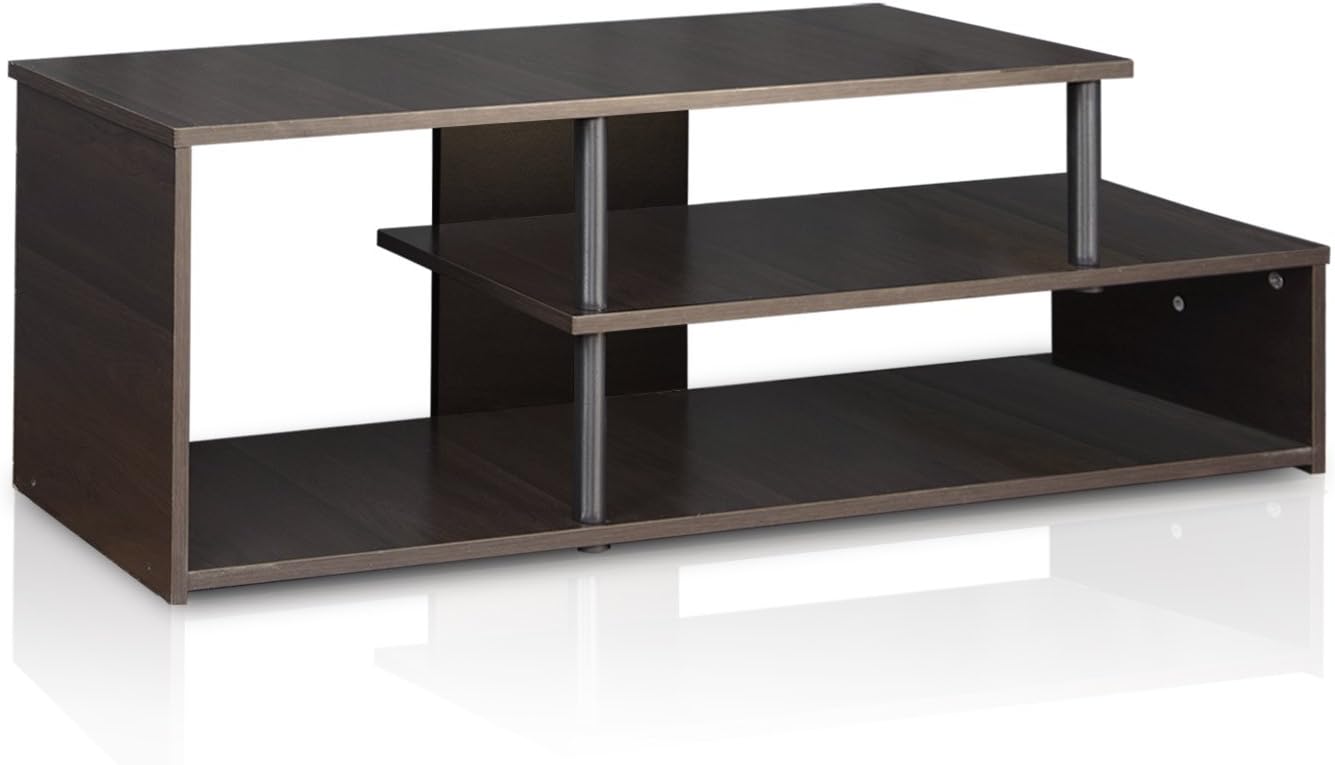 Furinno Econ Low Rise TV Stand, Black/Black