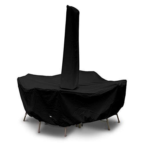 KoverRoos 108x22Dia x28x22H Weathermax Dining Set Cover w/ Hole - Black
