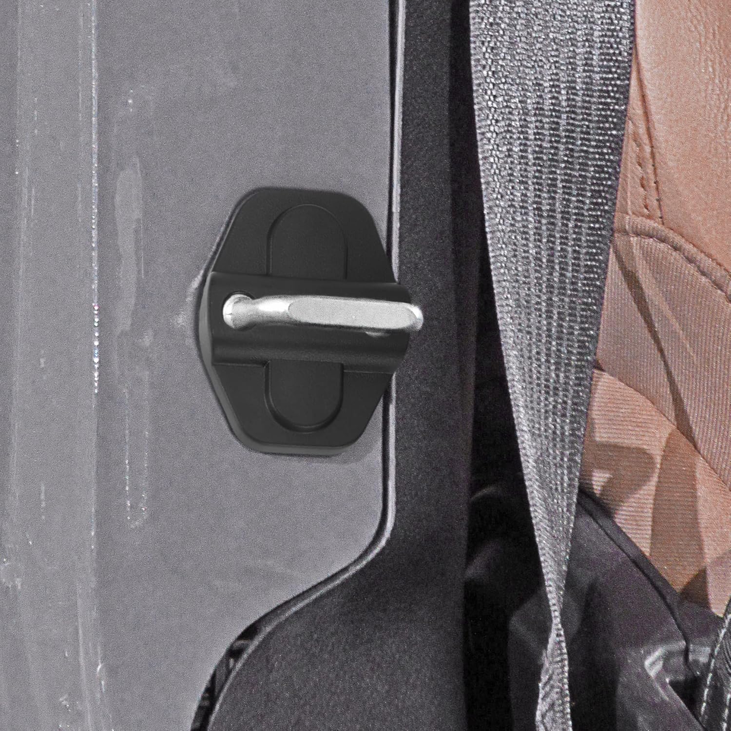 X AUTOHAUX 6pcs ABS Door Lock Cover Buckle Decor Trim for Jeep Wrangler JL 2018-2021 Door Lock Decoration Cover Sticker Parts Accessories