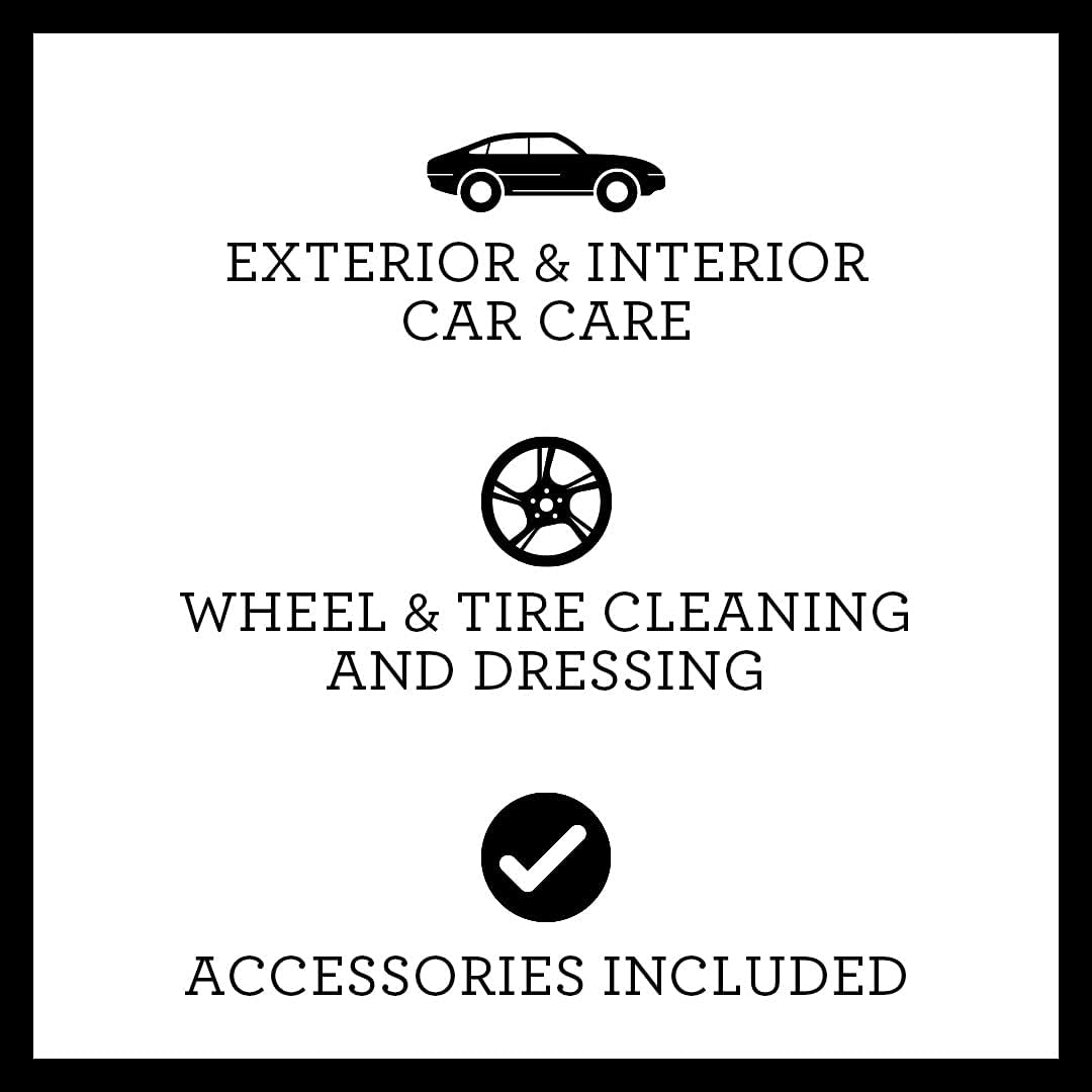 Car Wash Kit Complete Detailing Supplies for Cleaning. Soap, Wax, Tire Shine, Trim Restorer, Wash Mitt, Applicator, Microfiber Towel, Best Value to care for truck. TriNova. Pack of 2