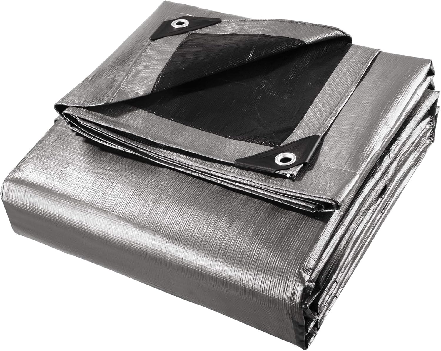 Yescom 12x24ft Heavy Duty Reinforced Poly Tarp Waterproof Tarpaulin 10-mil Ground Sheet Camping Tent Cover with Eyelets Pack of 2