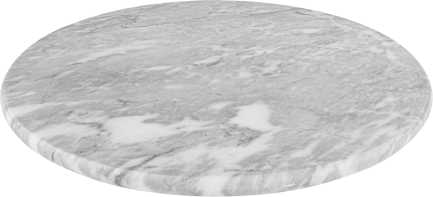 Homeries Marble Pastry Board (12 x 16 Inches) - Marble Serving Tray for Cheese, Pastries, Bread - Large White Fancy Marble Slab for Cake Display Marble – Sleek Design & Non Slip Rubber Feet Pack of 2