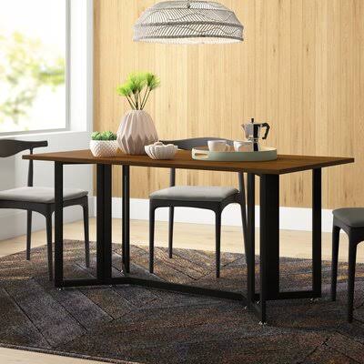 Adams Drop Leaf Trestle Dining Table Zipcode Design Color: Weathered Oak/Black