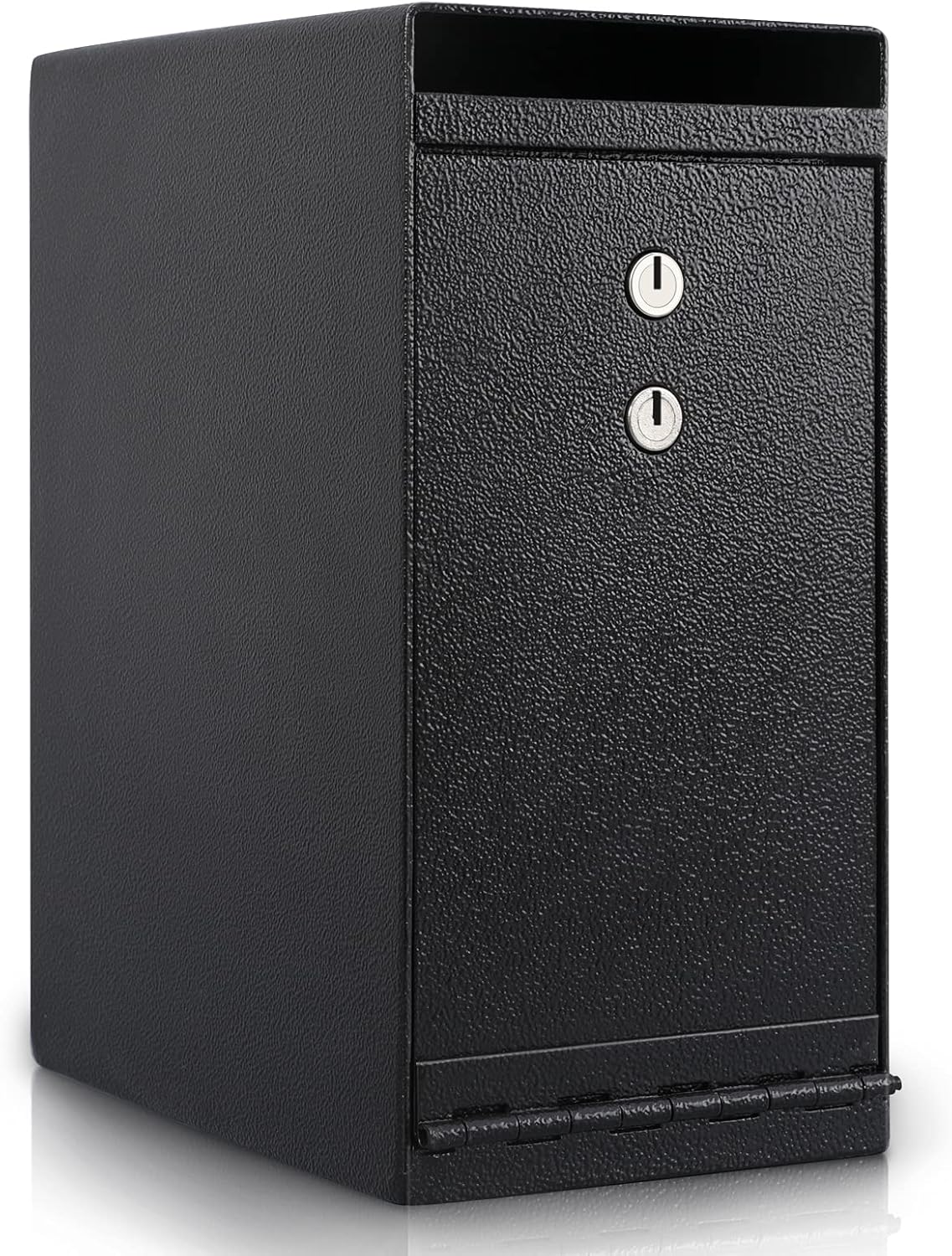 KYODOLED Depository Safe with Dual Key Lock, Security Anti-theft Drop Slot Box, Large Steel Floor Cabinet Safe for Home Office Business Documents,Checks,Cash,8.78”x5.98”x13.15”,Matte Black