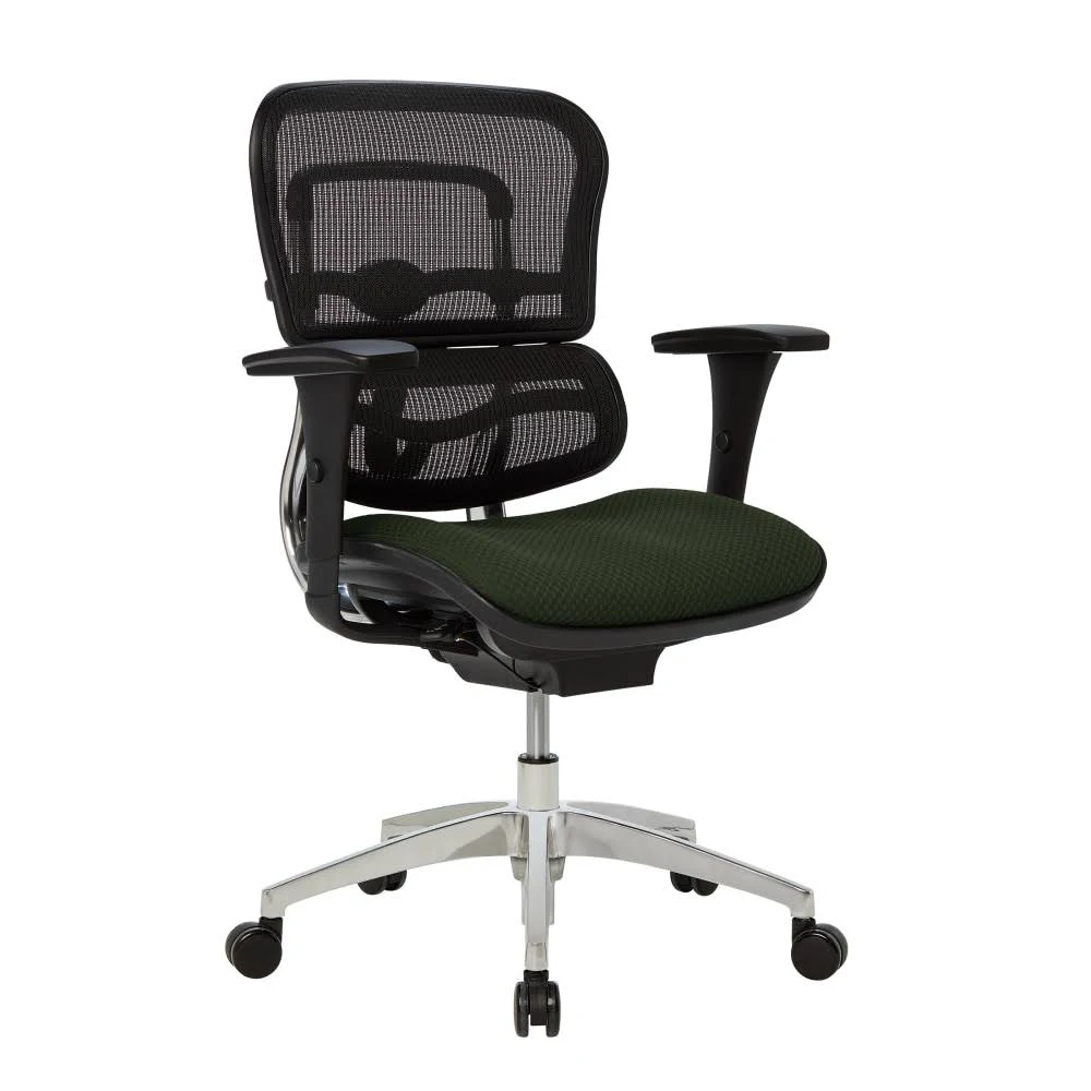 WorkPro 12000 Series Mesh/Fabric Mid-Back Manager&s Chair, Olive/Blac