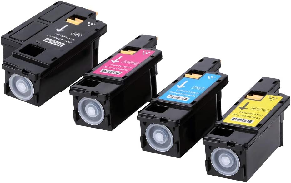 Compatible for Xerox Phaser 6000 6010 Workcentre 6015 Toner Cartridge (Black 106R01630, Cyan 106R01627, Magenta 106R01628, Yellow 106R01629, 4-Pack)