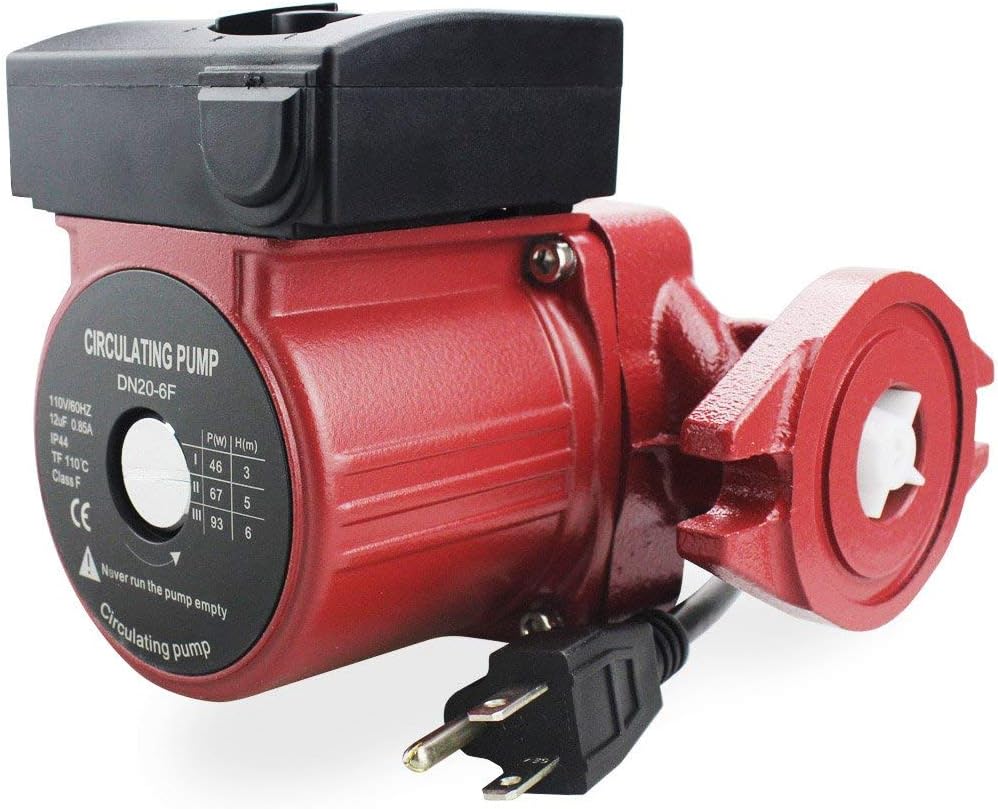 BACOENG 115V Flanged 3-Speed Recirculating Pump, Hot Water Circulation Pump for Water Heater System