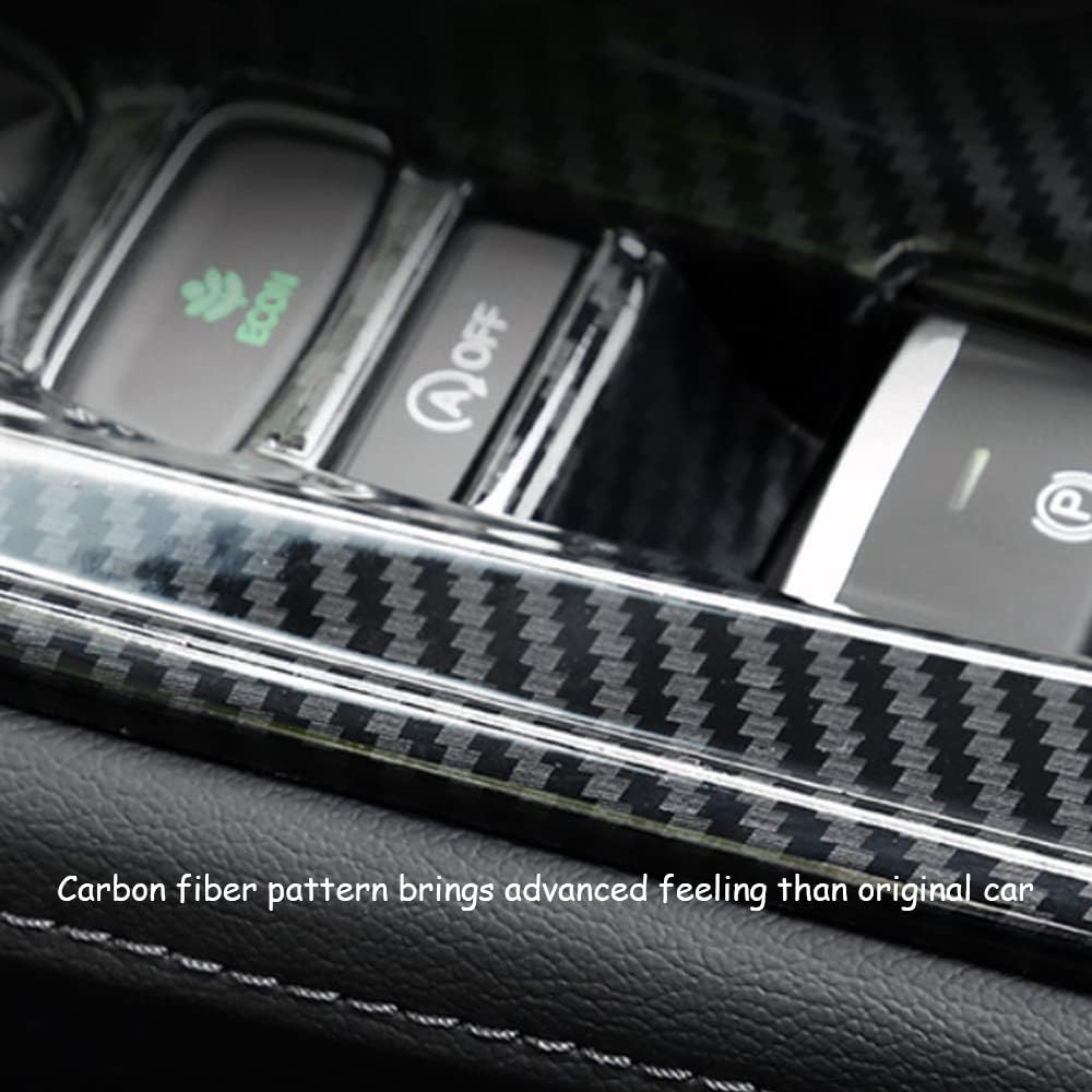 Flash2ning ABS Carbon Fiber Interior Center Console Gear Shift Panel Fit for Honda Accord 2018 2019 2020 2021 Accessories Gas Version (Not fit Hybrid) Water Cup Holder Cover Trim