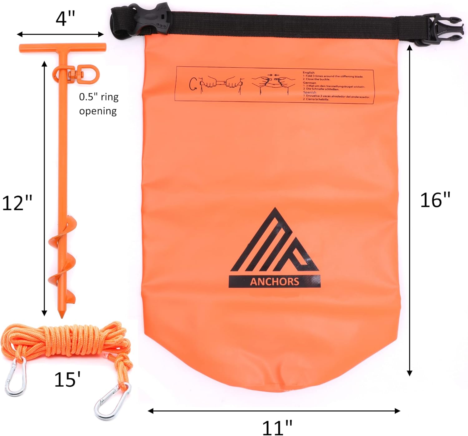 Kayak Anchor Kit - Jet Ski Anchor Kit - Shallow Water Anchor Pole - Paddle Board Anchor - Boat Sand Anchor - Pontoon Boat Anchor Kit - PWC Anchor Kit - Raft Anchor - Beach Anchor For Boat - Sand Spike Pack of 2