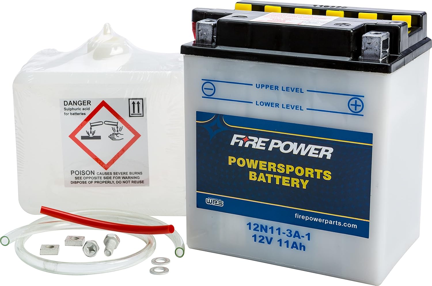 WPS Western Power Sports Conventional 12V Standard Battery with Acid Pack
