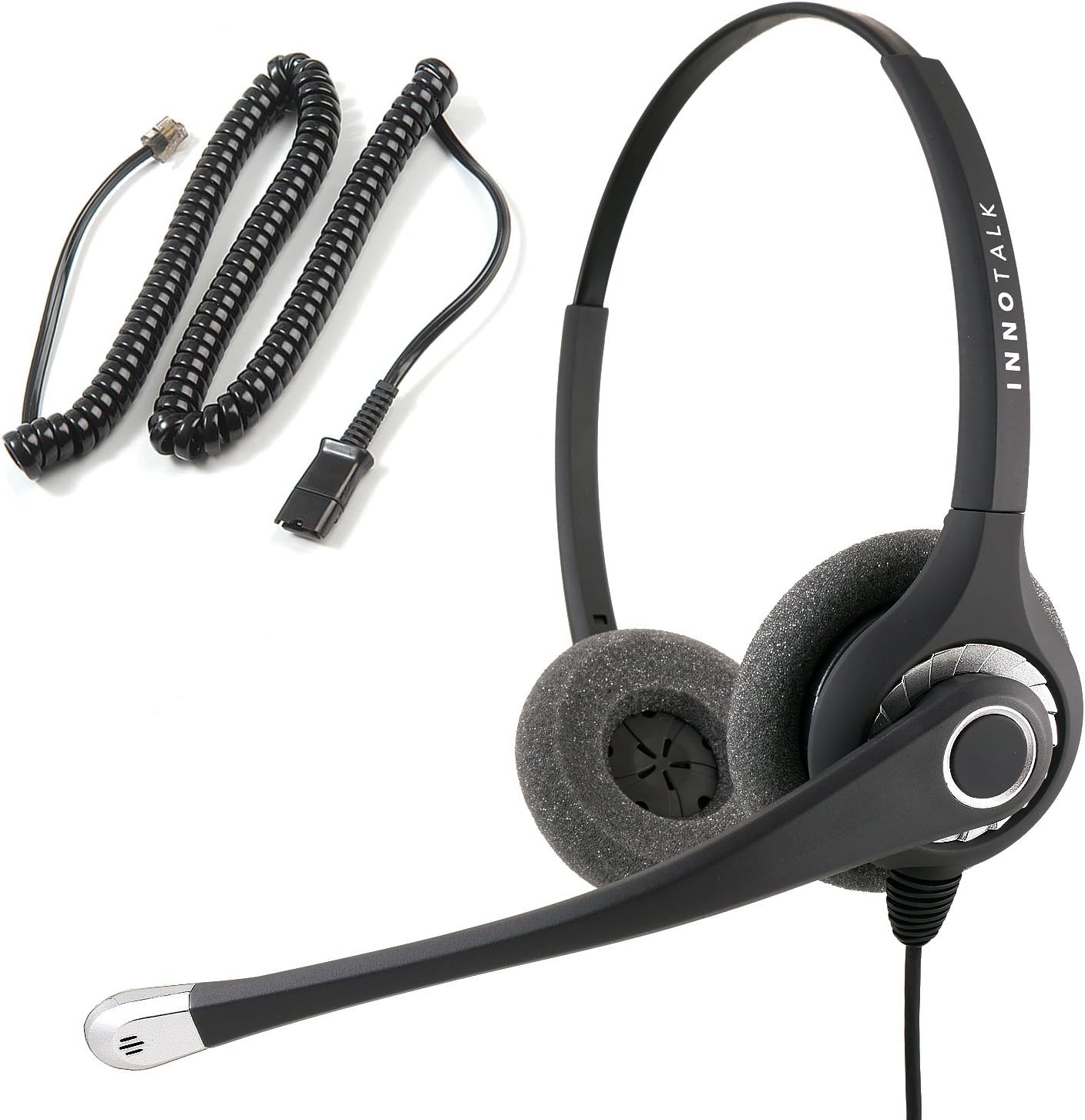 InnoTalk Headset Compatible with Avaya Nortel Phone M7316 M7324 NT8B40 M7900 M8001 M8003 T7208 T7324 Superb Sound Noise Cancelling Mic Headset Pack of 2