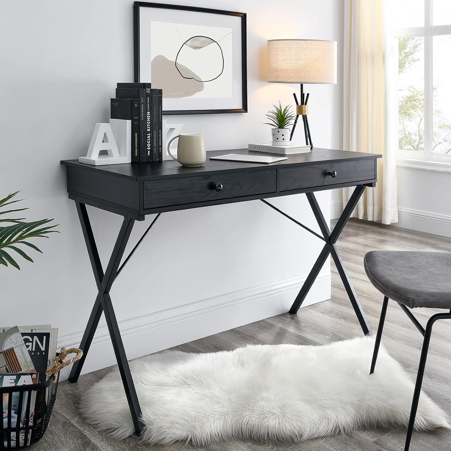 Study Computer Desk with 2 Drawers, 42