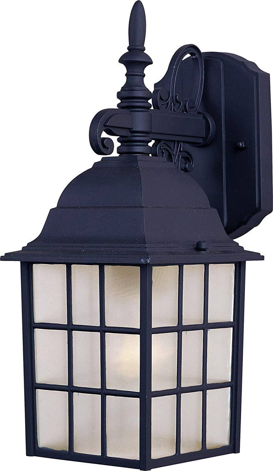 Maxim 1051BK North Church 1-Light Outdoor Wall Lantern, Black Finish, Clear Glas