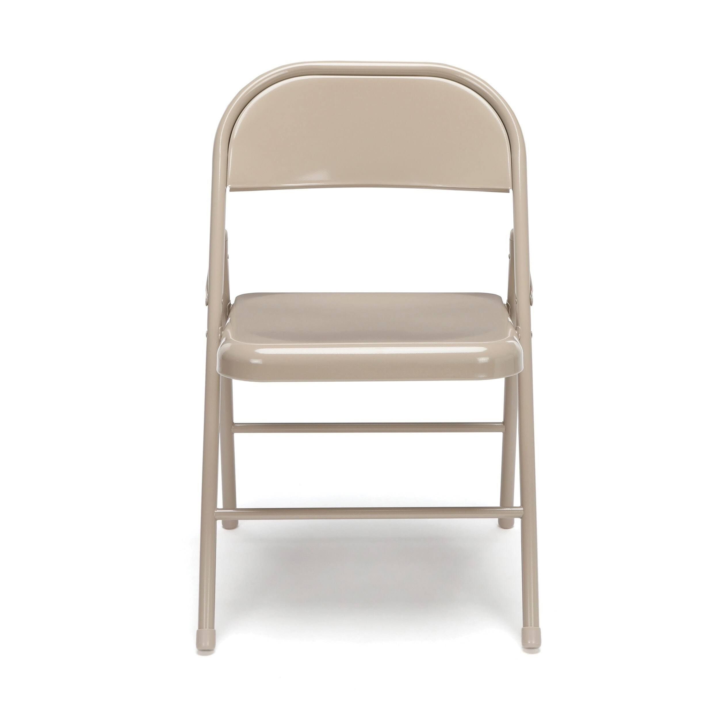 Essentials by Ofm Ess-8200 Multipurpose Metal Folding Chair, Antique Linen, Pack of 4