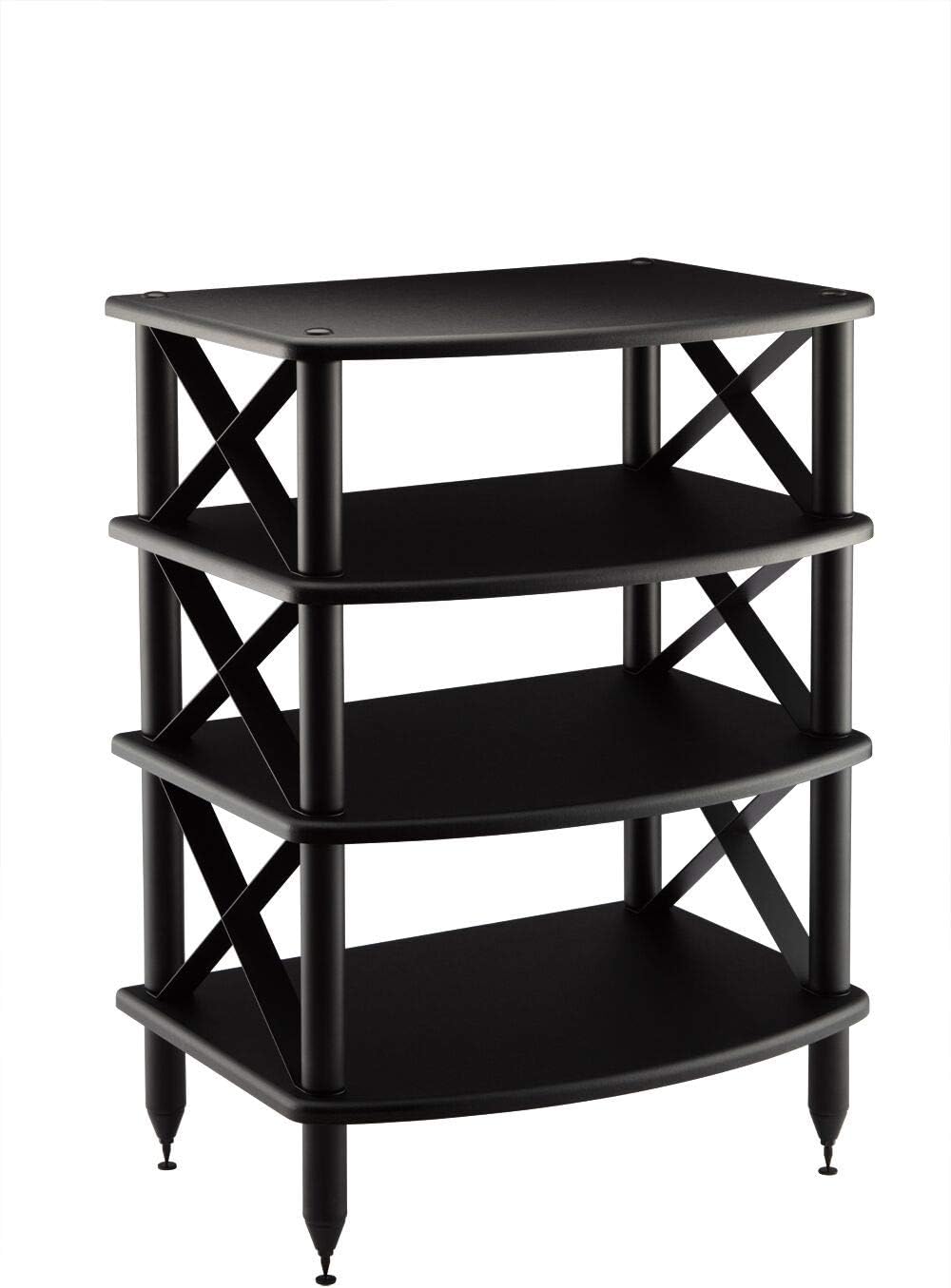 Pangea Audio Vulcan X Four Shelf Audio Rack Media Stand, and Components Cabinet (Rosenut)