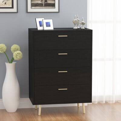 4 Drawer Chest with Black Finish Mercer41