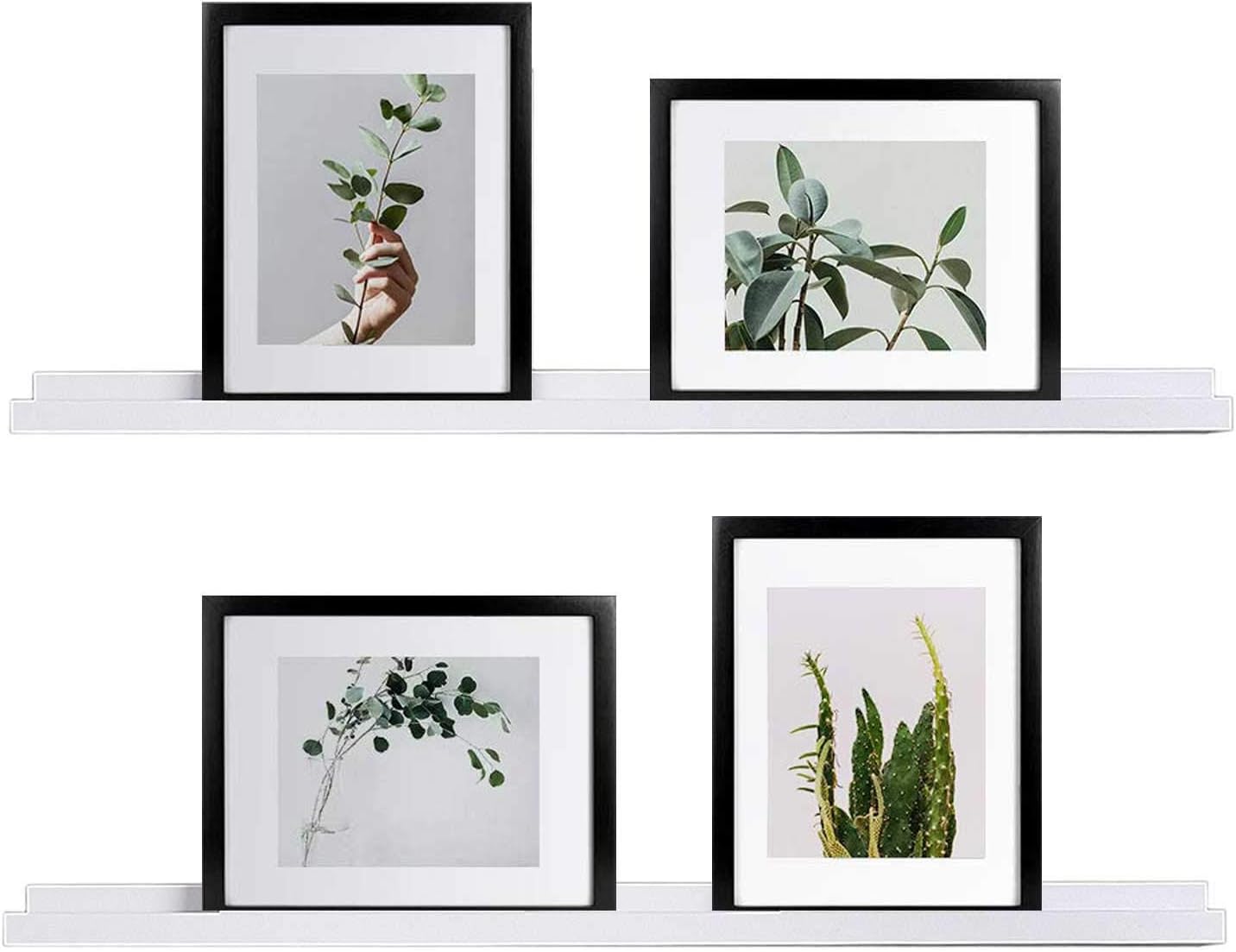 WELLAND Picture Ledge, Photo Ledge, Floating Ledge Wall Shelves, 48-inch, Set of 2, White Pack of 2