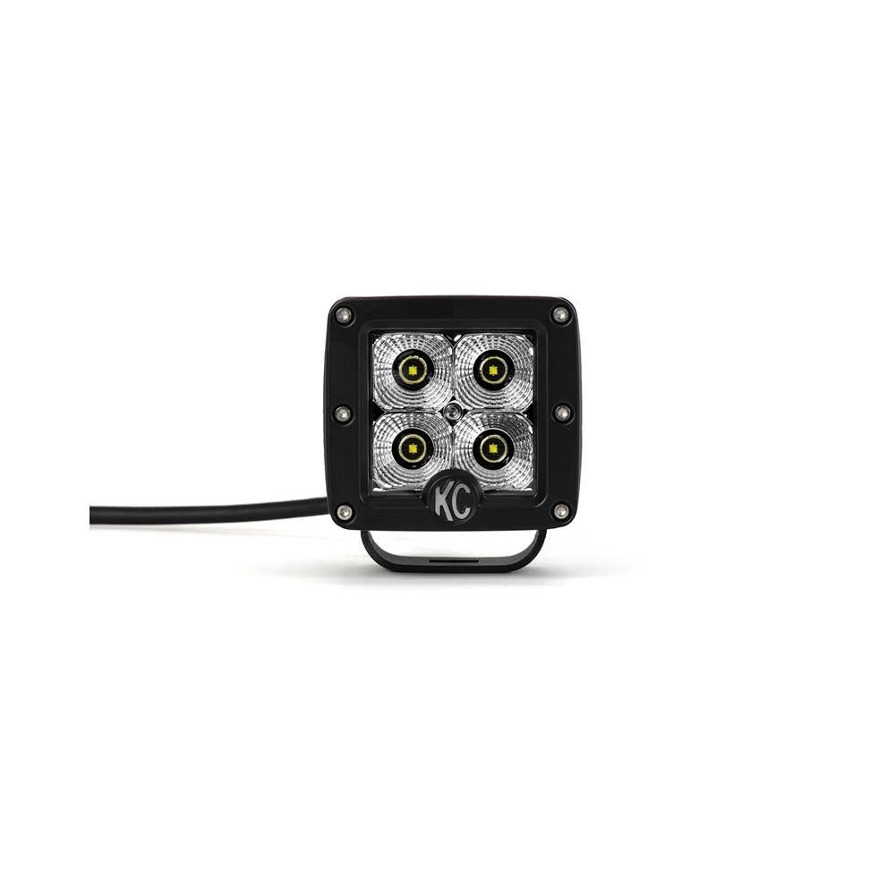 KC HiLiTES 3 C-Series C3 LED Flood Beam Black Single - Black - #1332 1332
