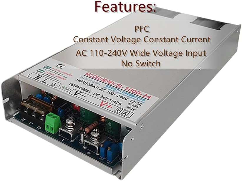 JINGMAIDA Switching Power Supply 1000W 100-240V AC to DC 48V 21Amp 1000W Power Supply with PFC for CCTV, Radio, Computer Project, LED Strip Lights, 3D Printer